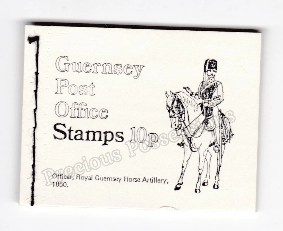 GUERNSEY POSTAGE STAMP BOOKLET 1971 SB7 10p OFFICER HORSE ARTILLERY - Image 1 of 1