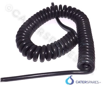 CATERSPARESUK SCHWARZ LOCKIGES HAUPTKABEL FEDER AUFGEROLLT 13A AUSRÜSTUNG UNIVERSAL 2,5M 3 KERN FLEX