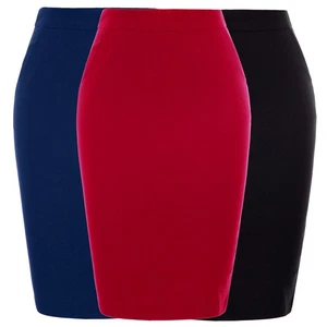 Solid Color Bodycon Skirt with Stretchy Back Split and Pockets for Women - Picture 1 of 69