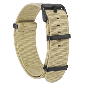 Elastic Nylon Watch Band 22mm Waterproof One Piece Watch Strap, Khaki - Zdjęcie 1 z 7