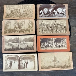 Antique 1800’s Lot Of 8 Stereoscope Cards, Resurrection, Queen Of London, Etc. - Picture 1 of 12