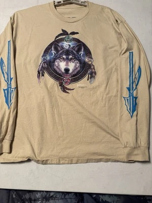 TIMBERWOLVES LONG SLEEVE T-SHIRT CREAM SIZE XL - Image 1 of 4