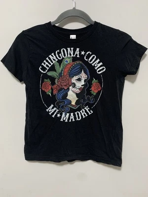 Camiseta American Apparel Girls Youth 10 Dia De Los Muertos Preta Manga Curta - Imagem 1 de 4