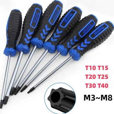 T10 T15 T20 T25 T30 T40 Tamperproof Torx Magnetic Screwdriver Repair Hand Tools - Image 1 of 4