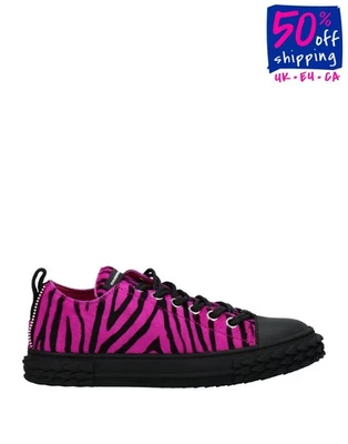 RRP€715 GIUSEPPE ZANOTTI Calf Hair Sneakers US6 UK3 EU36 Pink Logo Made in Italy - Imagem 1 de 4