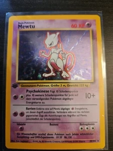 Pokemon Card - German 1st Edition Mewtwo Mewtu 10/102 Base Set Holo Rare Card - Picture 1 of 2