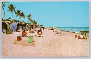 Postcard Beach Scene Palm Beach, FL. - Picture 1 of 2