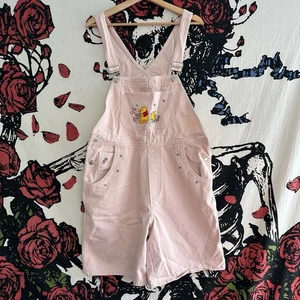 Vintage 90er Y2K Disney Store Winnie Pooh Shortalls Overall Erwachsene rosa Damen XL - Bild 1 von 8