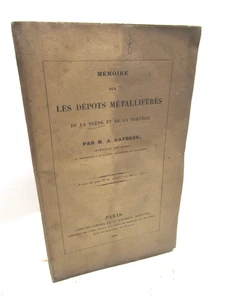 A. DAUBREE MEMOIRE DEPOTS METALLIFERES SUEDE & NORVEGE 1844 EO Planches GEOLOGIE - Picture 1 of 8