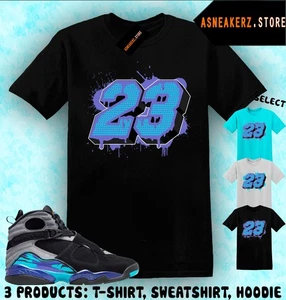 Camiseta a juego AJ 8 Aqua 2025 a juego Zapatilla Número 23 8s Camiseta - Imagen 1 de 5