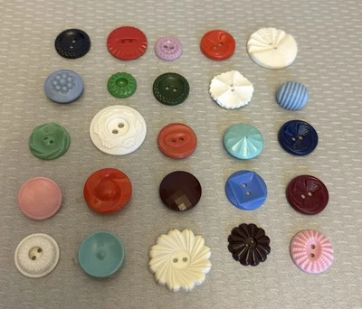 Vintage COLT Rock Plastic Button Lot 25 Nice Color Size Assortment Collection - Image 1 of 4