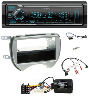 Kenwood Bluetooth Lenkrad DAB USB Autoradio für Nissan Micra 2010-2013 silber - Bild 1 von 4