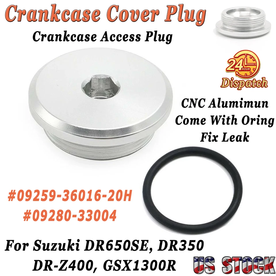 For Suzuki DR350 Crankcase Cover Plug W/ Oring Crank Access Plug 09259-36016-20H Foto 1 de 4