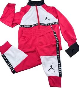 Nike Jordan Air Kinder Trainingsanzug Set Rot/Weiß/Schwarz Größe 2T - Neu mit Etikett - Bild 1 von 15