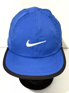 Nike Hat Cap Blue Featherweight Dri Fit Activewear Cycling Tennis Adjustable - Picture 1 of 9