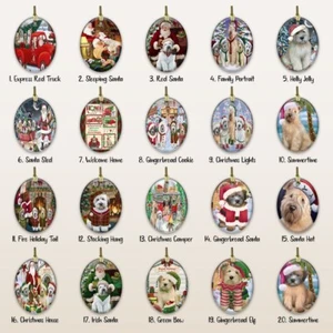 Wheaten Terrier Dog Oval Glass Christmas Hanging Ornaments X-mas Tree Decoration - Picture 1 of 77