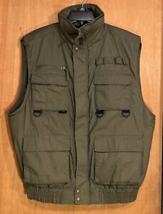 NEW STAG HILL POLY/COTTON MOSS GREEN CARGO PUFFER HUNTING VEST - LRG