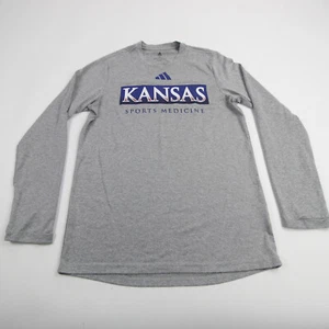 Kansas Jayhawks adidas Aeroready Long Sleeve Shirt Men's Gray Used - Picture 1 of 5