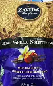 ZAVIDA AVELLANA VAINILLA CAFÉ INTEGRAL TOSTADO MEDIO 907g/2 LBS 1 BOLSA - Imagen 1 de 4