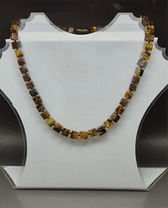 18,5" Real Baltic Amber Choker Necklace Men/Woman Square - Picture 1 of 7