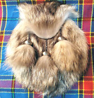 COYOTE FUR SPORRAN:Leather Body-Flap Alike Coyote Head-with Chain Belt Straps 