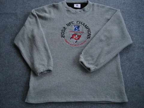 Vintage Tampa Bay Buccaneers Sweater Adult Large Gray NFL Superbowl Champs 2002 Cover