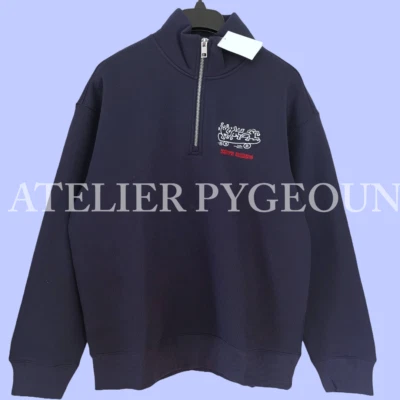 NUEVO CON ETIQUETAS H&M Sudadera Calce Relajado Keith Haring Media Cremallera Mezcla Algodón Azul Oscuro Talla M Foto 1 de 4