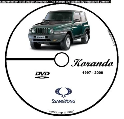 SSANGYONG KORANDO 1997 - 2000 MANUALE OFFICINA WORKSHOP MANUAL SERVICE DVD CD - Immagine 1 di 4