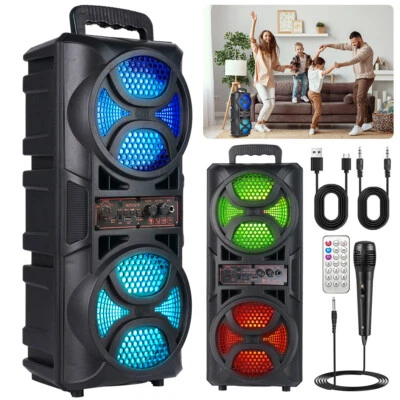 2000W Portable Bluetooth Speaker Sub Woofer Heavy Bass TWS Karaoke System w/ Mic - Image 1 of 4