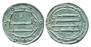 ABBASID: al-Mahdi, dirham de plata, Casa de la Moneda de Madinet al-Salam, AH 163, Excelente EF - Imagen 1 de 1