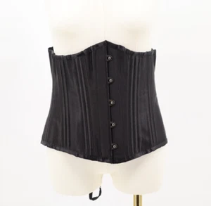 Camellia’s Corset Waist Trainer Size M Steel Boned Black Cotton Blend Dark Fairy - Picture 1 of 4