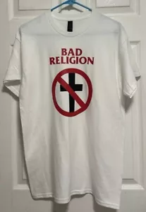 Neu T-Shirt individuell zum Aufbügeln Bad Religion Logo WEISS Größen S M L XL große Grafik - Bild 1 von 7