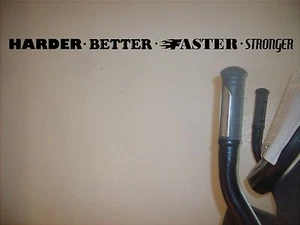 Harder Better Faster Stronger Gym Workout Quote Saying decal vinyl wall sticker - Picture 1 of 3