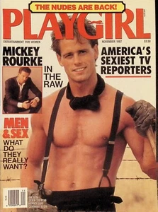 Nov 1987 Playgirl Magazine Mickey Rourke John Paul Center Gay Interest - Picture 1 of 2