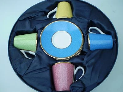 Royal Worcester : Coffee Cans/Cups & Saucers : Queen Elizabeth II : 80th  - Image 1 of 4