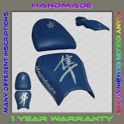 Funda Asiento Diseño (Azul Oscuro+Plateado) Suzuki GSX1300R Hayabusa 1999-2007 (1 Gen) Foto 1 de 4