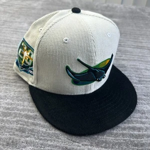 Tampa Bay Devil Rays Hat Cap Mens Fitted 7 1/2 New Era Side Patch Corduroy - Picture 1 of 7