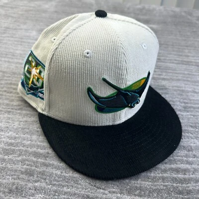 Tampa Bay Devil Rays Hat Cap Mens Fitted 7 1/2 New Era Side Patch Corduroy - Image 1 of 4