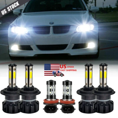 For BMW 325xi 330xi 2002-2006 - 6X LED Headlight Fog Light Bulbs Combo Kit 8000K - Image 1 of 4