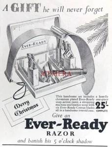 Maquinilla de afeitar de seguridad EVER-READY ANUNCIO DE AFEITADO VINTAGE: impresión pequeña 1951 670/108 - Imagen 1 de 1