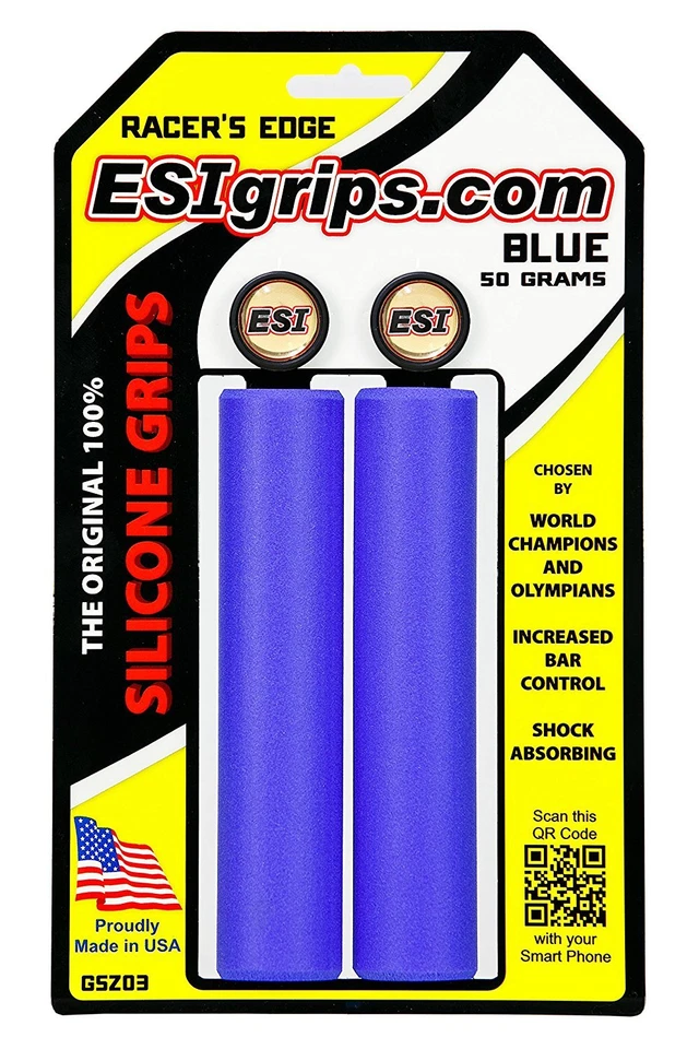 ESI Racer's Edge Bike Grips 100% Silicone Shock Absorbing 130mm 50g Choose Color - Image 1 of 1
