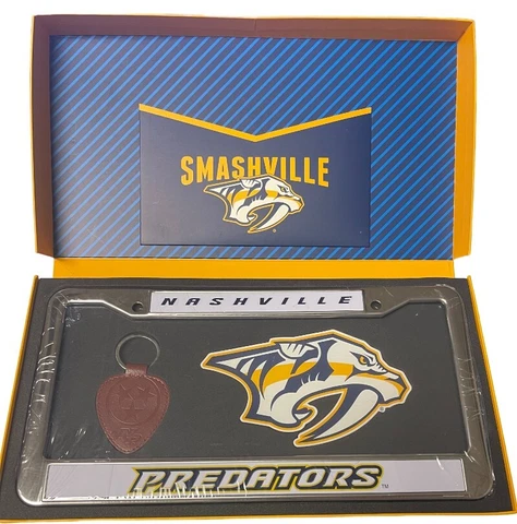 Nashville Predators NHL License Plate Frame/Sticker/Keychain w/ Gift Box Cover