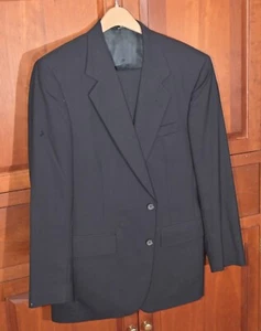 Kilgour French & Stanbury Mens Navy Blue Wool Hopsack Suit 40R Trousers 34W 30L - Picture 1 of 11