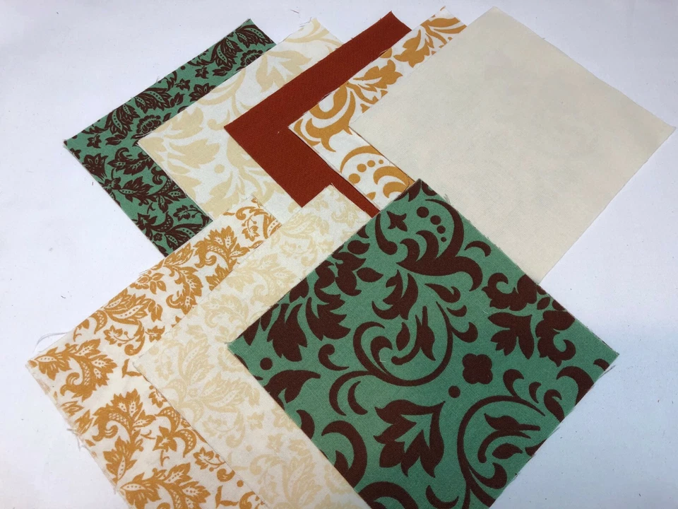 40 5" Quilting Fabric Squares  PreCut Quilting Charm Pack Golden Mint Damask - Image 1 of 1