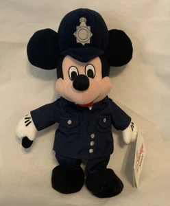 Mickey Mouse British Policeman Disney Store 10” Plush Bean Bag Beanie NEW w/ Tag - Picture 1 of 5