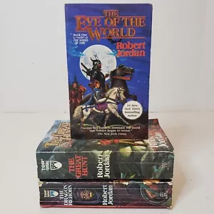 Wheel Of Time #1-3 Lot Of Vintage Paperback Books Robert Jordan Original Covers - Bild 1 von 15