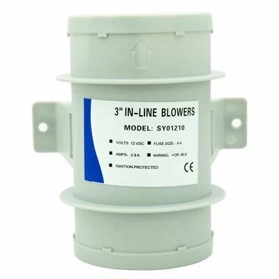 GUTSEGELN 3" Inline Bilgenluftgebläse Bilge Gebläse Ventilator Boot Yacht RV Lüfter