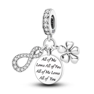 All Of Me Loves All Of You Forever Etenrity Herz Glücksbringer 925 Sterling Silber - Bild 1 von 1