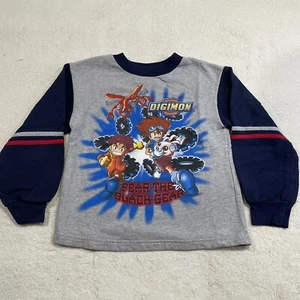 Vintage 1999 Digimon Youth Size 6 Long Sleeve T Shirt Fear The Black Gear - Picture 1 of 10
