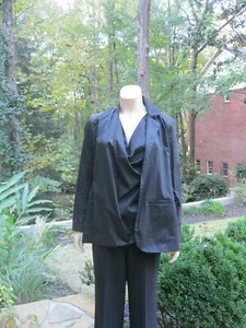 Harputs' Own Größe 2 Small schwarz 3 Loch Lagenlook Jacke Blazer Anzug EUC 410 $ - Bild 1 von 10
